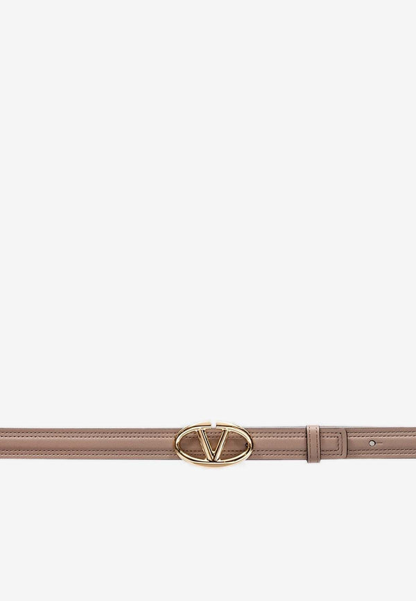 Valentino The Bold Edition VLogo Leather Belt Beige 5W2T0SJ0FZC Z4U