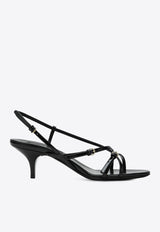 Miu Miu 55 Strappy Leather Sandals Black 5X342EB055069/Q_MIU-F0002