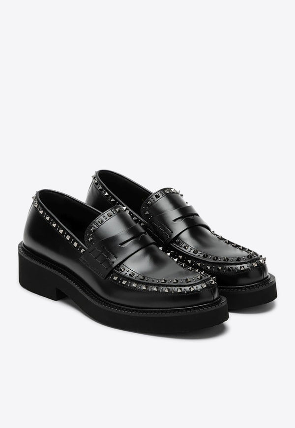 Valentino Gentleglam Rockstud Leather Loafers Black 5Y0S0I69ADY/P_VALE-0NO