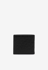 Valentino VLogo Bi-Fold Wallet in Ostrich Leather Black 5Y2P0654JFR/P_VALE-0NO