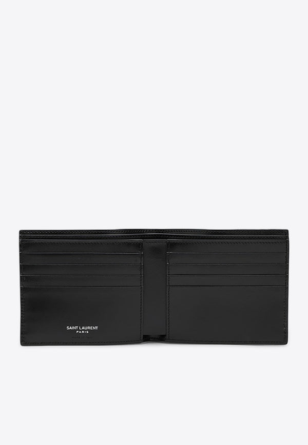 Saint Laurent Tiny Cassandre Leather Bi-Fold Wallet Black 6077271JB0E/Q_YSL-1000