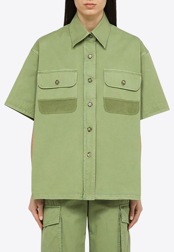 Stella McCartney Oversized Utility Shirt Green 6200813DU400/O_STELL-3210