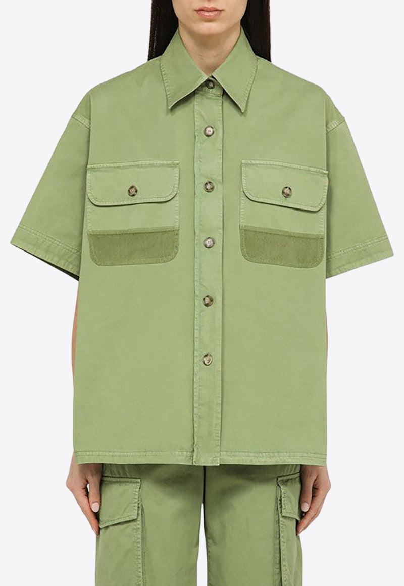 Stella McCartney Oversized Utility Shirt Green 6200813DU400/O_STELL-3210