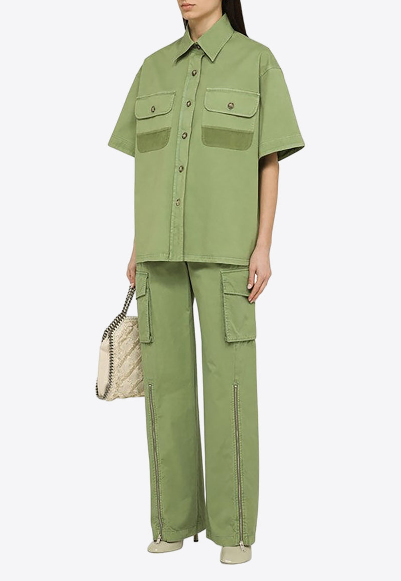 Stella McCartney Oversized Utility Shirt Green 6200813DU400/O_STELL-3210