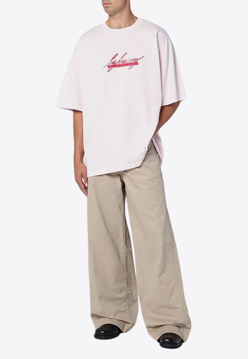 Martine Rose Logo Print Oversized T-shirt Pink 621JE01101ECO/P_MARTI-PNK