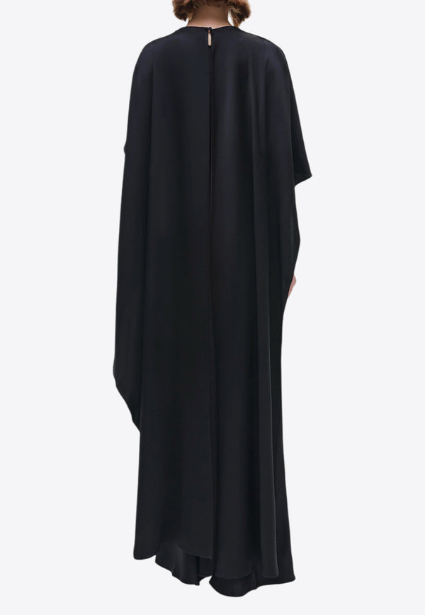 Simkhai Izel Satin Draped Gown Black 624-1025-QBLACK