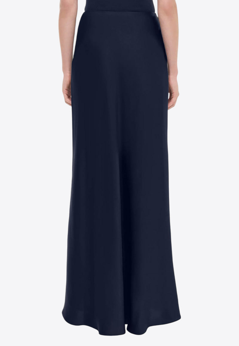 Simkhai Kiri Satin Maxi Skirt Navy 624-3035-QNAVY