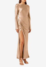 Shona Joy La Lune Side Split Maxi Dress Gold 6242456GOLD