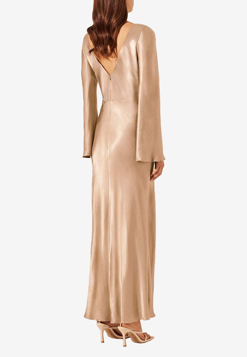 Shona Joy La Lune Side Split Maxi Dress Gold 6242456GOLD