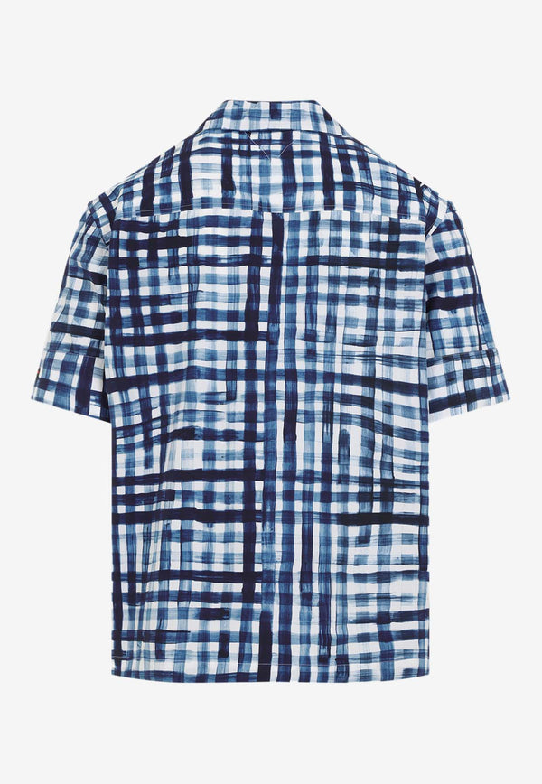 Printed Check Bowling Shirt