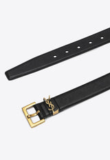 Saint Laurent Cassandre Belt with Square Buckle Black 634437BOO0W/Q_YSL-1000