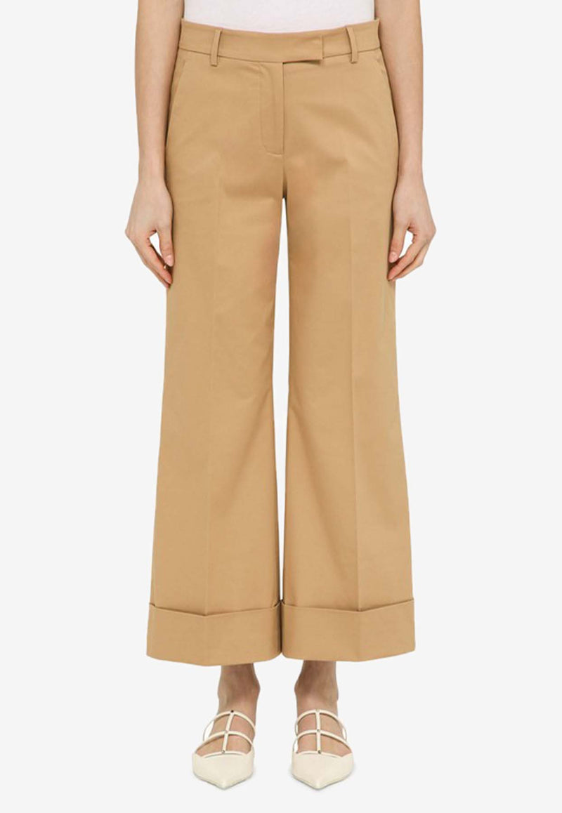 Quelledue Turn-Up Flared Pants Beige 65254/O_QUELD-18