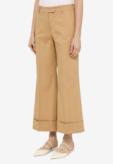 Quelledue Turn-Up Flared Pants Beige 65254/O_QUELD-18