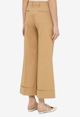 Quelledue Turn-Up Flared Pants Beige 65254/O_QUELD-18