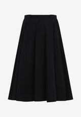 A-line Pleated Midi Skirt