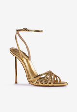 Le Silla Bella 120 Metallic Leather Sandals 6642A100G7PPMIR 905 Gold