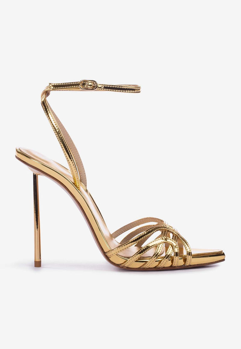 Le Silla Bella 120 Metallic Leather Sandals 6642A100G7PPMIR 905 Gold