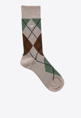 Prada Argyle Pattern Socks White 66562OOO15KA/P_PRADA-F0627