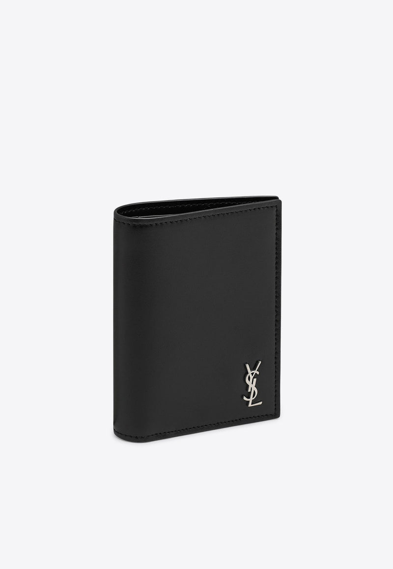 Saint Laurent Tiny Cassandre Leather Cardholder Black 6687361JB0E/Q_YSL-1000