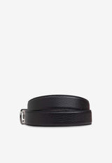 Salvatore Ferragamo Gancini Reversible Leather Belt Black 670428 DOUBLE/ADJUS 780486 NERO