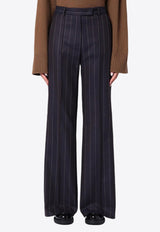 Quelledue Pinstripe Wool-Blend Tailored Pants Blue 67350731/P_QUELD-99