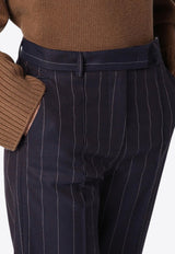 Quelledue Pinstripe Wool-Blend Tailored Pants Blue 67350731/P_QUELD-99