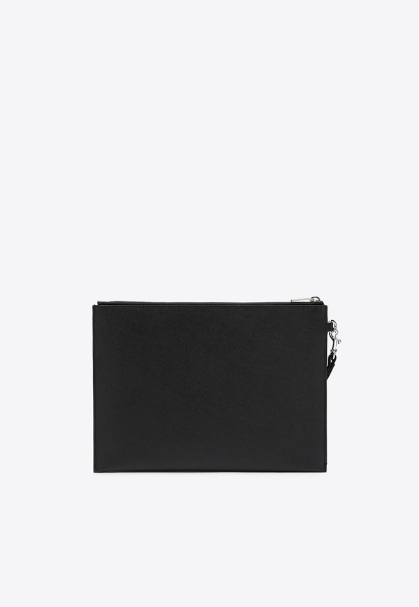 Saint Laurent Logo Zipped Pouch Bag Black 683865BTY0N/O_YSL-1000