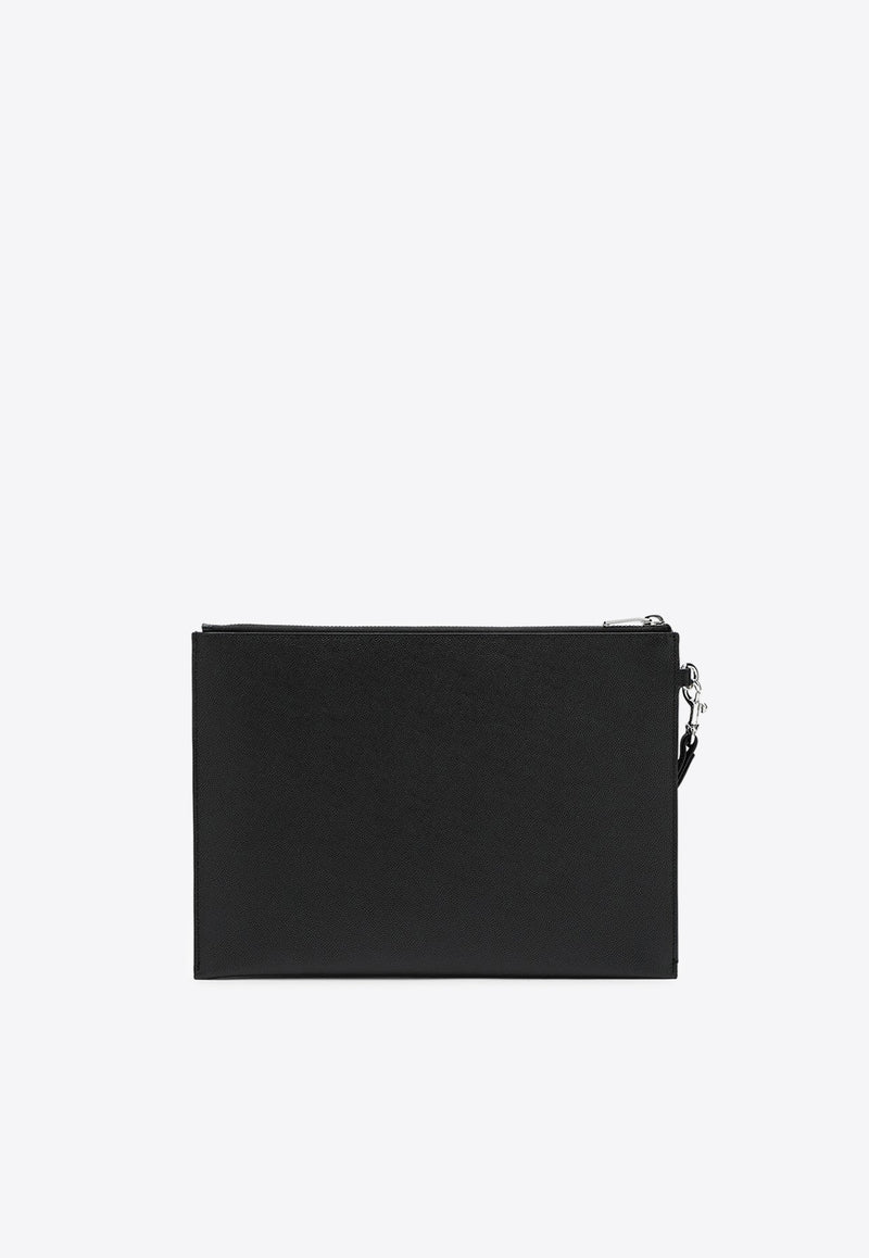 Saint Laurent Logo Zipped Pouch Bag Black 683865BTY0N/O_YSL-1000