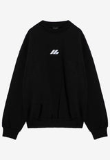 Balenciaga Oversized Logo Crewneck Sweatshirt 697869TQVT8/P_BALEN-1083 Black