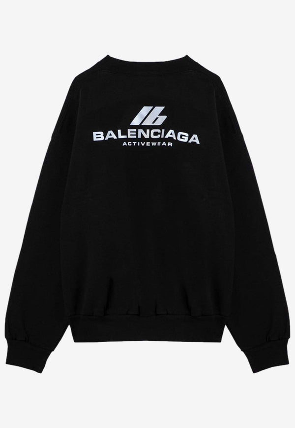 Balenciaga Oversized Logo Crewneck Sweatshirt 697869TQVT8/P_BALEN-1083 Black