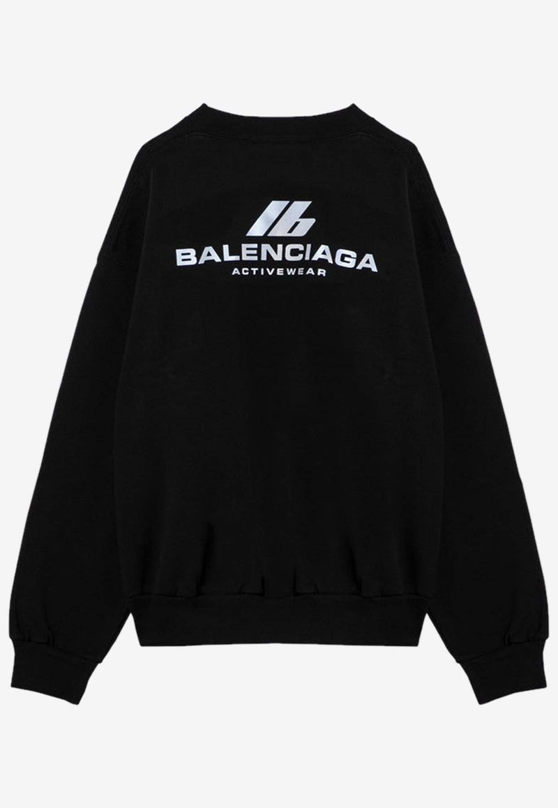 Balenciaga Oversized Logo Crewneck Sweatshirt 697869TQVT8/P_BALEN-1083 Black