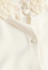 Valentino Ruffled Georgette Shirt Ivory 6B3AB7321MH A03