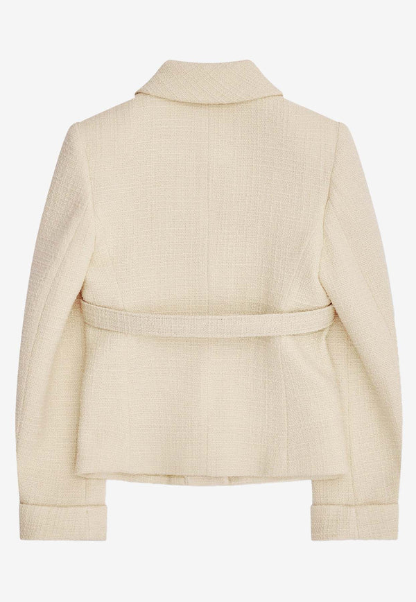 Valentino Wool-Blend Belted Jacket Ivory 6B3CE2Z690Y DC4