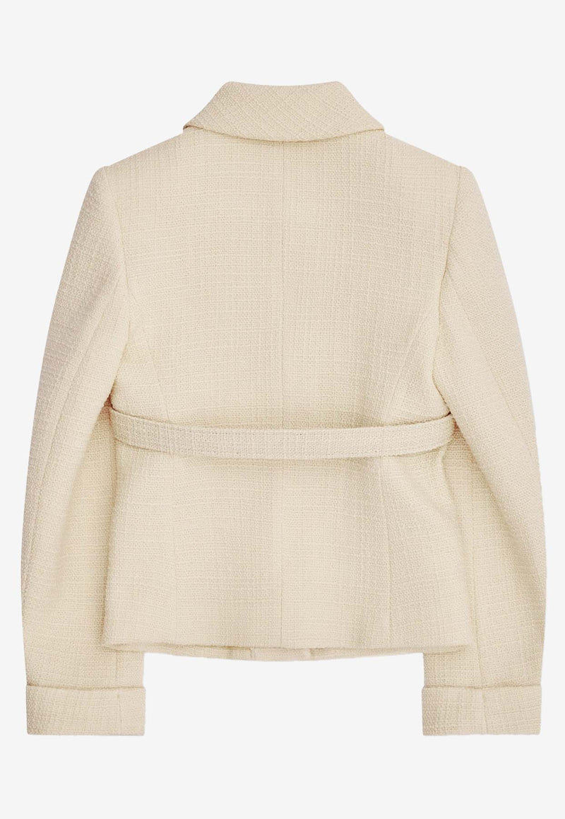 Valentino Wool-Blend Belted Jacket Ivory 6B3CE2Z690Y DC4