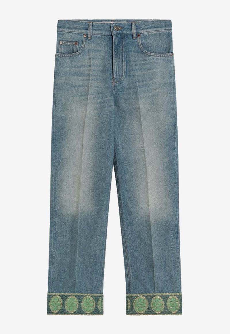 Valentino Straight-Leg Washed Jeans Blue 6B3DD18X94V/Q_VALE-558