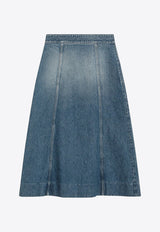 Valentino Washed Denim Midi Skirt Blue 6B3DD18Z94U/Q_VALE-558