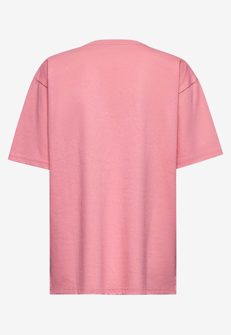 Valentino Chez Valentino Print Crewneck T-shirt Pink 6B3MG24Q95W 259