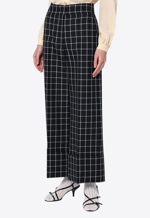 Valentino Checked Tailored Pants Black 6B3RB65592W/Q_VALE-0NA