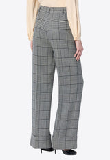 Valentino Prince Of Wales Wool Tailored Pants Gray 6B3RB66590U/Q_VALE-0AN