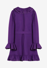 Valentino Wool-Blend Ruffled Mini Dress Purple 6B3VAES61CF/Q_VALE-R1B