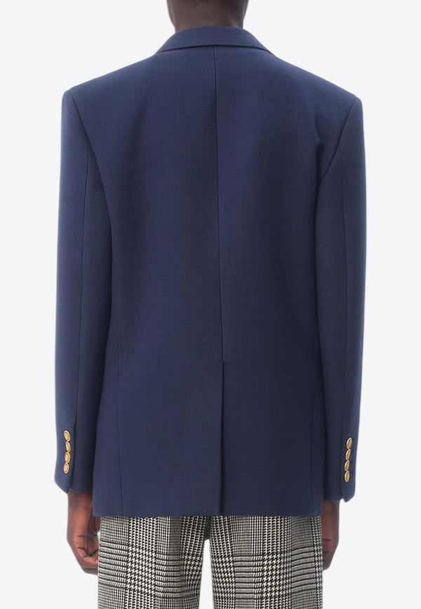 Valentino Double-Breasted Wool Blazer Navy 6V3CEH007PP D51