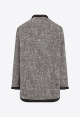 Valentino Herringbone Wool Coat Gray 6V3CIP65AMB N48