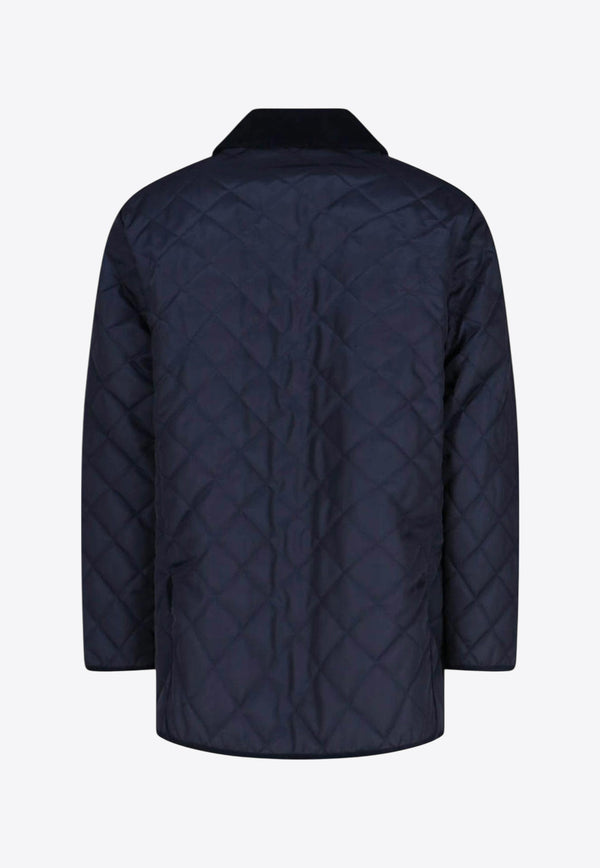 Valentino VLogo Patch Quilted Nylon Jacket Navy 6V3CJK955CM 598