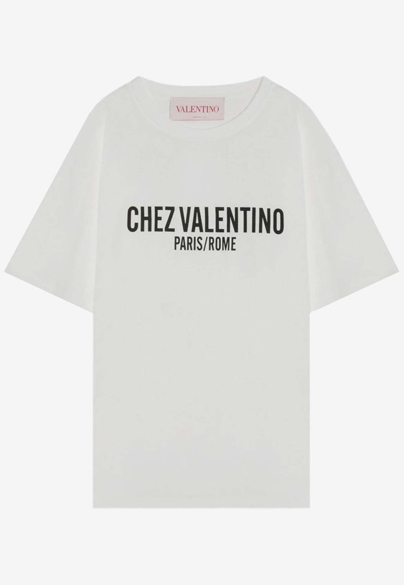 Valentino Logo-Print Crewneck T-shirt 6V3MG16PAPG/Q_VALE-A03