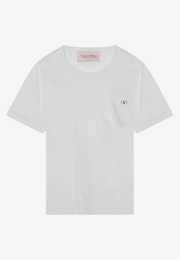 Valentino Signature VLogo Crewneck T-shirt White 6V3MG16XAQ5/Q_VALE-0BO