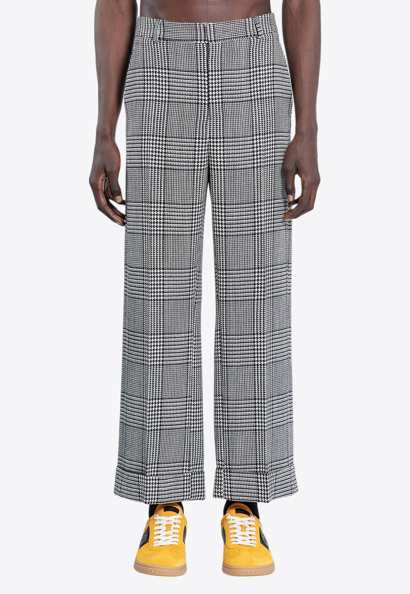 Valentino Houndstooth Wool Pants Gray 6V3RBJ70AKL QT9