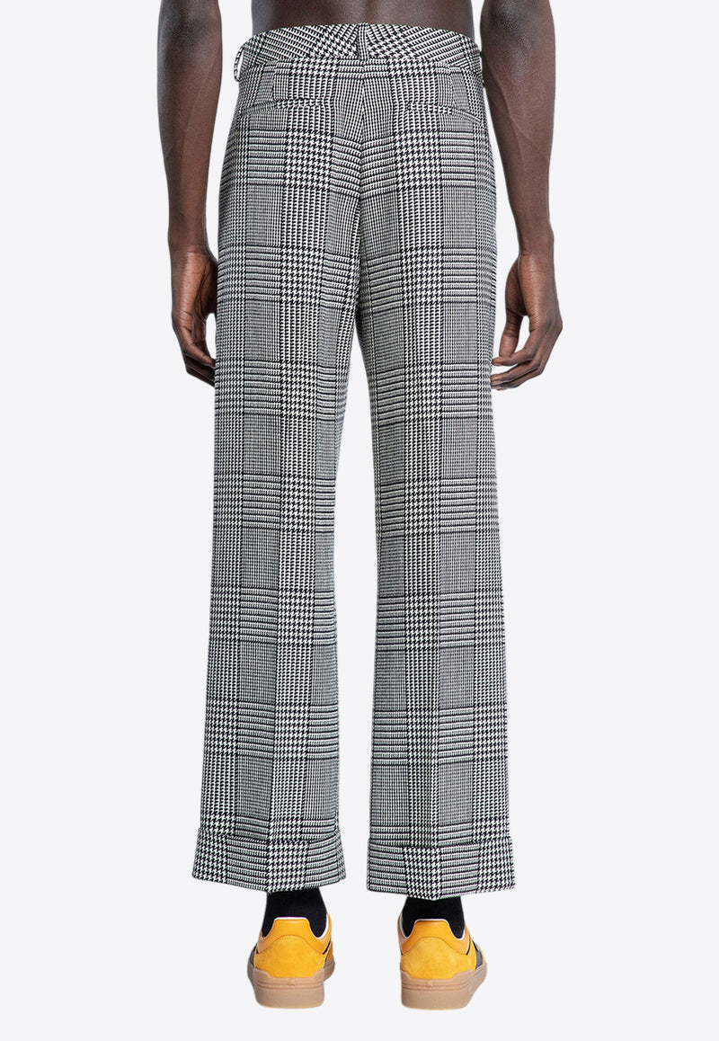 Valentino Houndstooth Wool Pants Gray 6V3RBJ70AKL QT9