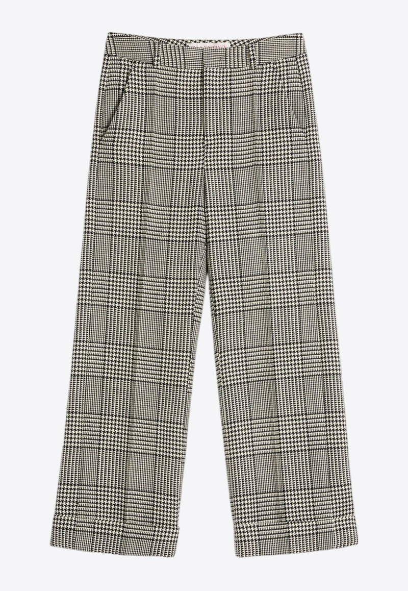 Valentino Houndstooth Wool Pants Gray 6V3RBJ70AKL QT9