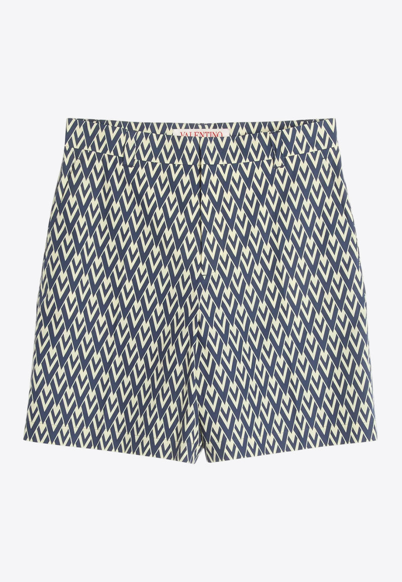 Valentino Toute La V Print Shorts Navy 6V3RDD12AS0 QTD