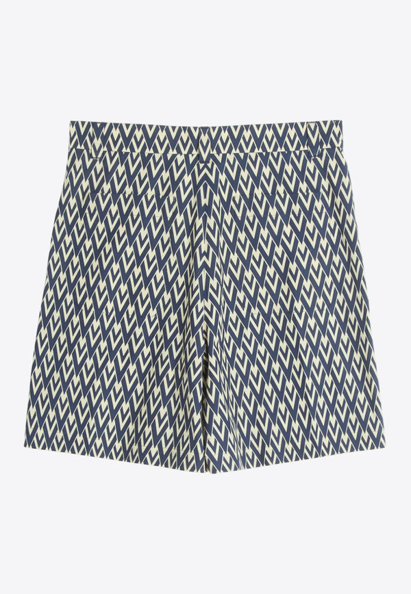 Valentino Toute La V Print Shorts Navy 6V3RDD12AS0 QTD